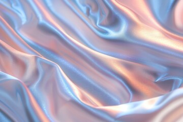 Obraz premium Iridescent silk fabric with colorful waves
