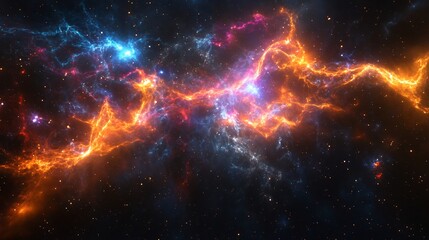 Naklejka premium Supernova explosions emitting cosmic phenomena light waves vivid highcontrast colors