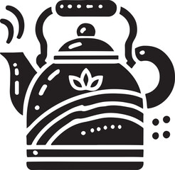 Hot pot silhouette vector with white background