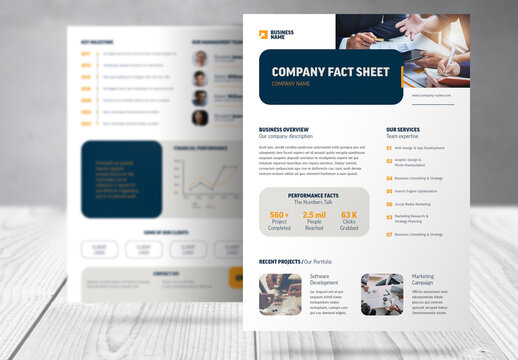 Business Company Fact Sheet Template 