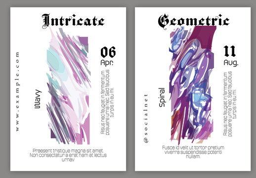 Flyer A4 with Abstract Shuttered Glass Shape Simple on White Background