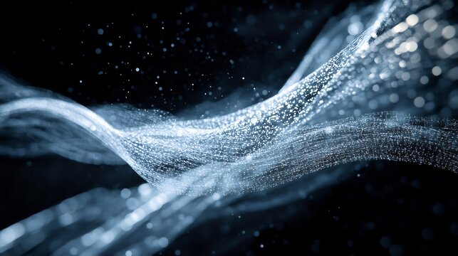 Light scattering through wave interference vibrational patterns glowing against dark background