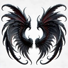 Obraz premium 3d demon, devil wings isolated on white background