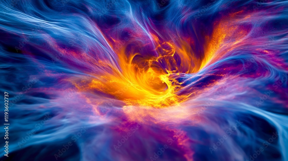 Wall mural fluid dynamic turbulence patterns visualized heat transfer plasma reaction effects