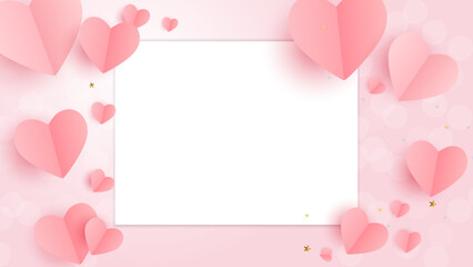 Romantic pink vector design with hearts for celebrations and special occasions
