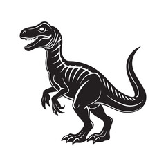 dinosaur silhouette, black and white silhouette, vector and illustration