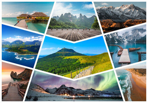 Photo Collage Frame Effect Mockup