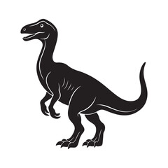 dinosaur silhouette, black and white silhouette, vector and illustration