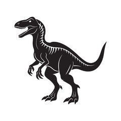 dinosaur silhouette, black and white silhouette, vector and illustration