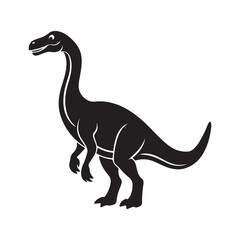 dinosaur silhouette, black and white silhouette, vector and illustration