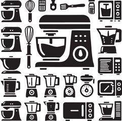 Blender silhouette vector with white background