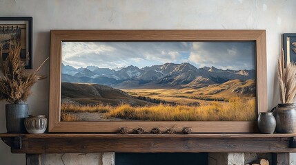 Fototapeta premium Majestic Mountain Range Autumnal Valley Landscape
