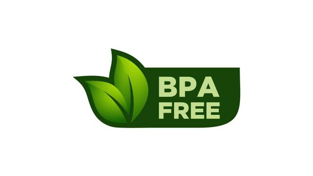 BPA free product label stamp. Motion graphics.