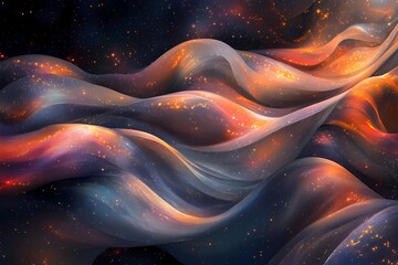 Obraz premium Abstract Cosmic Waves of Light and Dark Hues