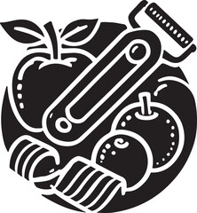 kitchen tools silhouette vector with white background