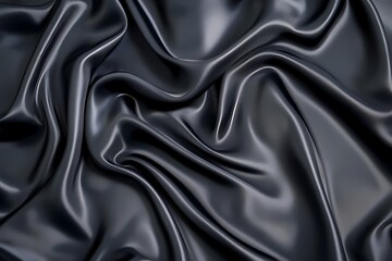 Fototapeta premium Dark Draped Silk Fabric Showing Luxurious Texture