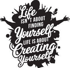 Motivational Quotes About Life icon silhouette vector with white background