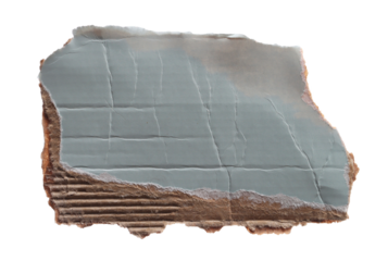 Blank ripped blue cardboard isolated on white, clipping