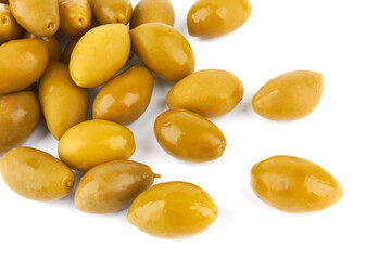 Green olives isolated
