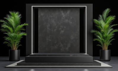Elegant display stage with greenery elements