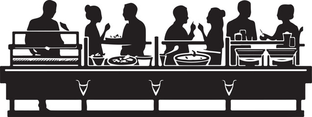 Buffet icon silhouette vector with white background