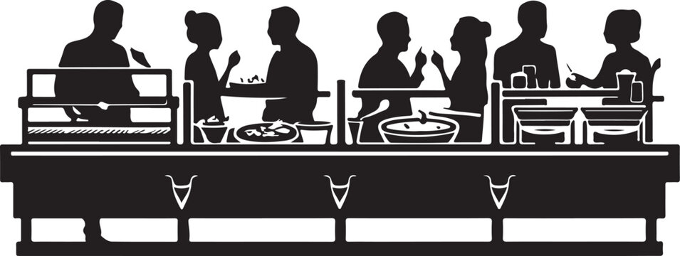 Buffet icon silhouette vector with white background