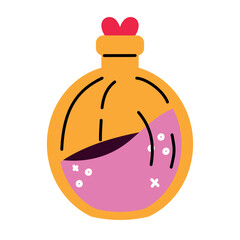 Potion Bottle Filled with Bright Pink Liquid.