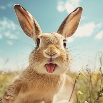 Lustiger Hase in der Natur