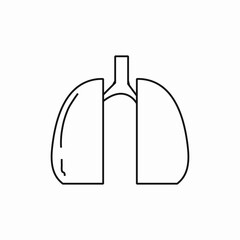 Human lungs anatomy icon vector sign