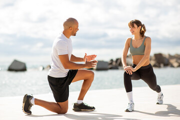 Outdoor Lunge Training with a Coach