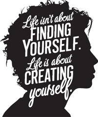 Motivational Quotes About Life icon silhouette vector with white background