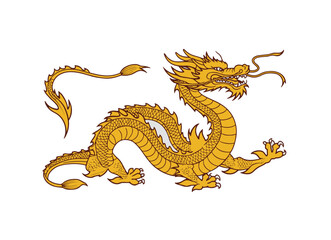 Obraz premium Chinese dragon. Vector Illustration of a traditional Chinese mythical animal