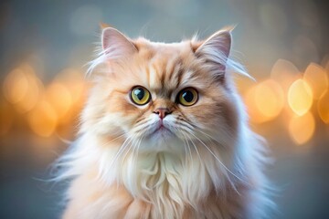Fototapeta premium Minimalist Flat-Faced Persian Cat Portrait: A serene study in feline elegance.