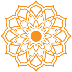 Geometric mandala in silhouette style simple vector illustration