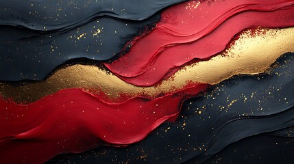 Obraz premium Contemporary abstract artwork with striking red and black textures photos