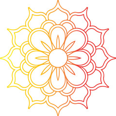Vector art simple mandala design in a silhouette style