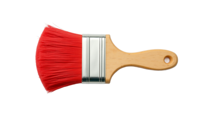 Red wooden paint brush