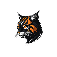 Cat mascot logo flat vector design