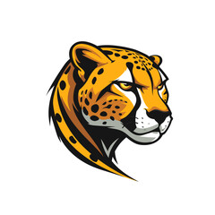 Leopard mascot logo flat vector design