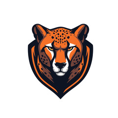 Leopard mascot logo flat vector design