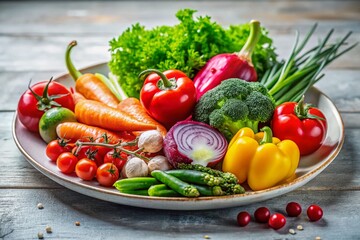 Minimalist Still Life: Fresh Vegetables on a Plate