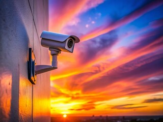 Minimalist Sunset Security Camera Wall Mount - CCTV Surveillance Home Safety