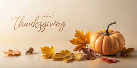Minimalist Thanksgiving Background: Simple Autumn Design with Text Space for Holiday Greetings