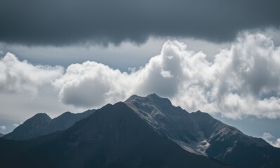 Majestic mountains under dramatic skies
