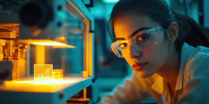 Entrepreneur testing new product prototype in a lab environment gathering user feedback for innovative solutions