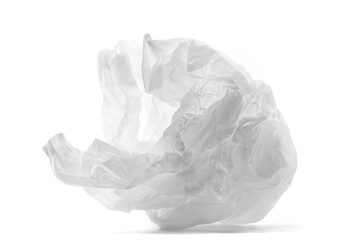 Crumpled nylon bag isolated on white