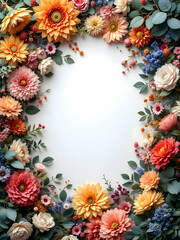 Beautiful rich frame of flowers