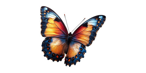 Obraz premium Vibrant orange and blue butterfly isolated on transparent background