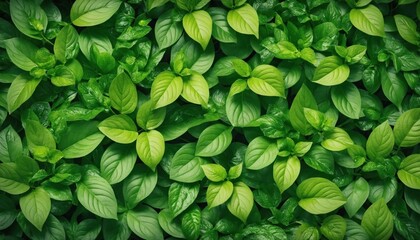 fresh green leaves an flowers, spring poster background