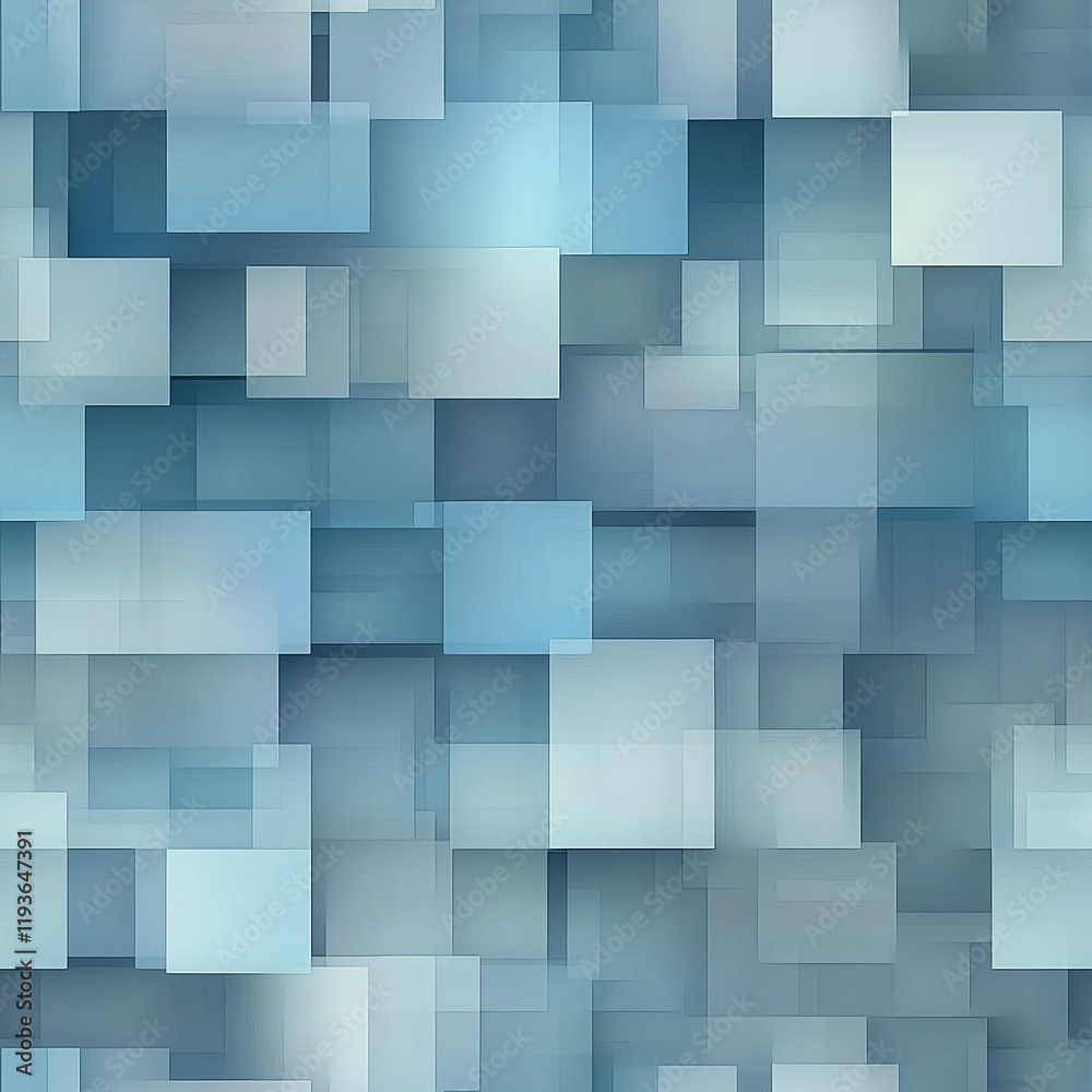 Poster Abstract blue texture with layered geometric square pattern